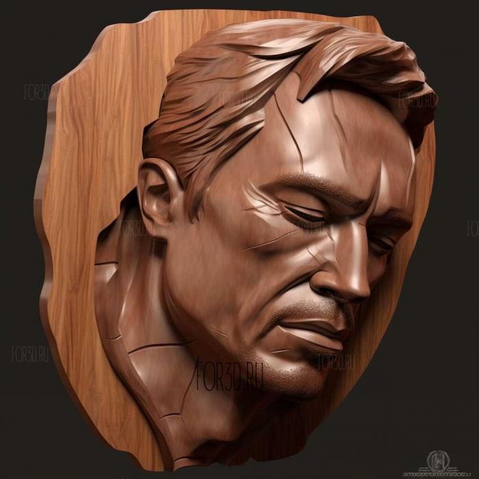 TONY STARK head 1 stl model for CNC